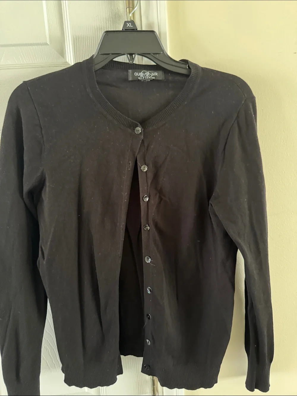 august silk Black Button-Front Men's Cardigan